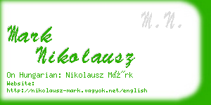 mark nikolausz business card